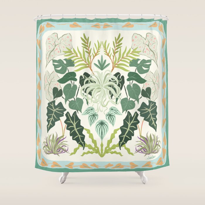 Greenery Garden Shower Curtain Gallery Image 1