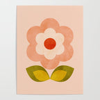 retro daisy minimal pink Poster Gallery Image 4