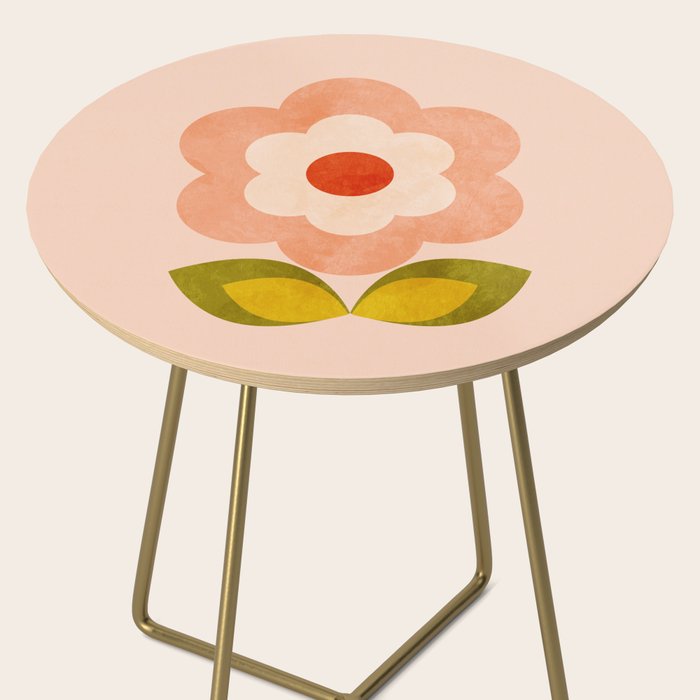 retro daisy minimal pink Side Table Gallery Image 2