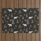 Modern Dark Christmas  Outdoor Rug Gallery Image 1
