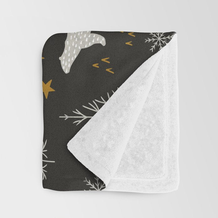 Modern Dark Christmas  Throw Blanket Gallery Image 3