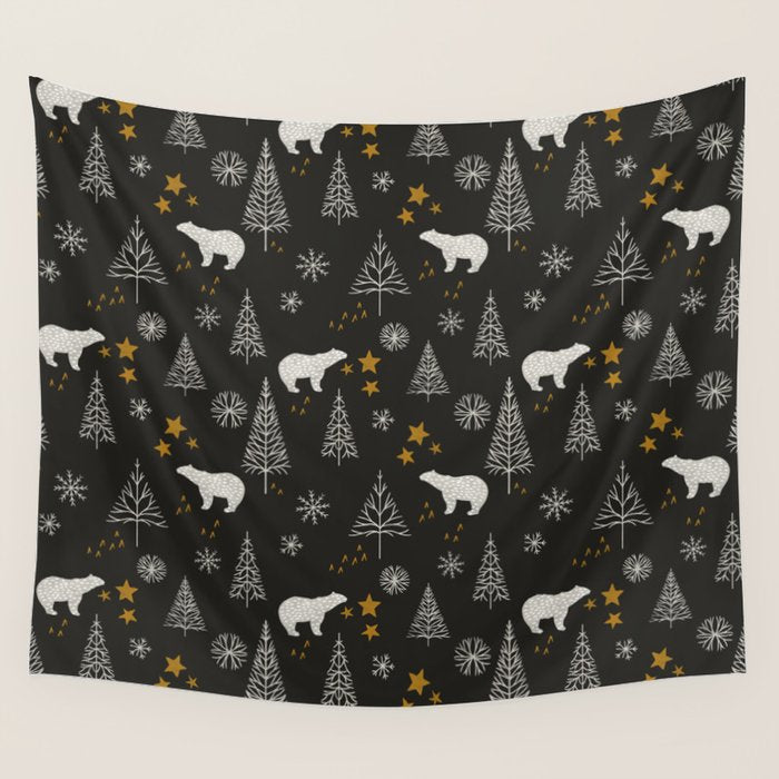 Modern Dark Christmas  Wall Tapestry Gallery Image 4