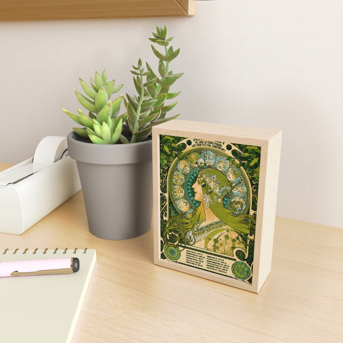 Emerald Green Vintage Astrology Poster | Alphonse Mucha  Mini Art Print Gallery Image 2