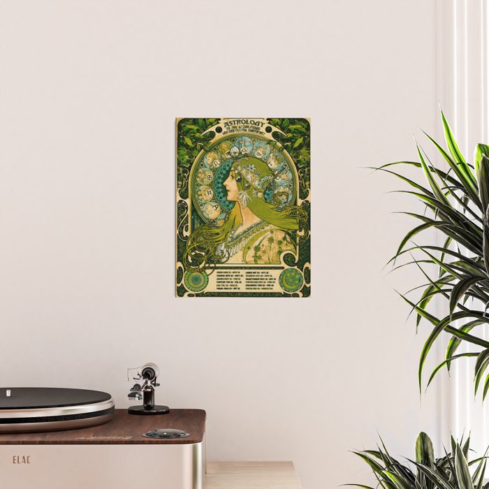 Emerald Green Vintage Astrology Poster | Alphonse Mucha  Poster Gallery Image 2