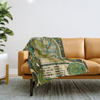 Emerald Green Vintage Astrology Poster | Alphonse Mucha  Throw Blanket Gallery Image 1