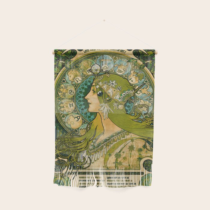 Emerald Green Vintage Astrology Poster | Alphonse Mucha  Wall Hanging Gallery Image 1
