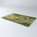 Emerald Green Vintage Astrology Poster | Alphonse Mucha  Rug Gallery Image 3