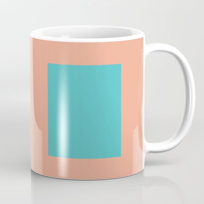 good vibrations // aqua and peach Coffee Mug Gallery Image 1