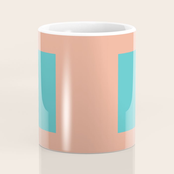 good vibrations // aqua and peach Coffee Mug Gallery Image 4