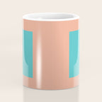 good vibrations // aqua and peach Coffee Mug Gallery Image 4