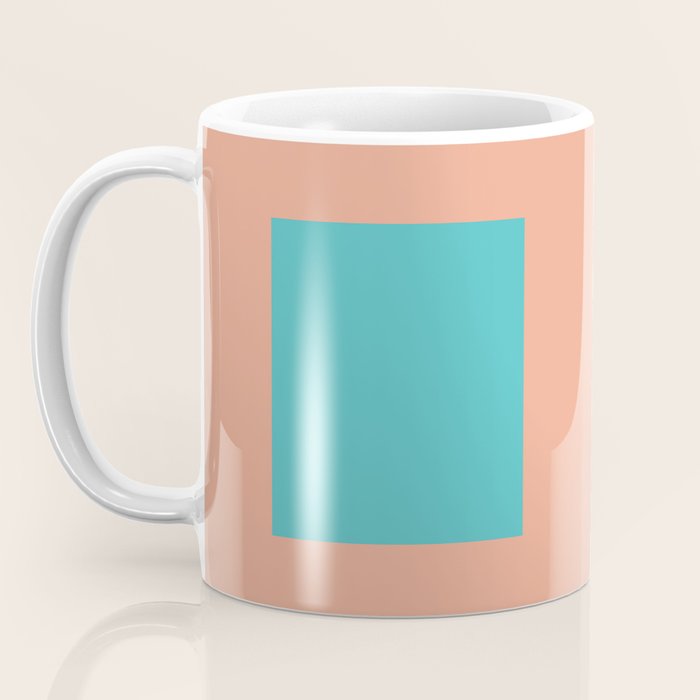 good vibrations // aqua and peach Coffee Mug Gallery Image 3
