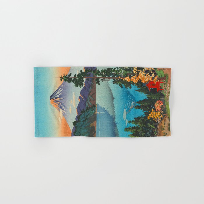 Tsuchiya Koitsu Vintage Japanese Woodblock Print Fall Autumn Mount Fuji Bath Towel Gallery Image 1