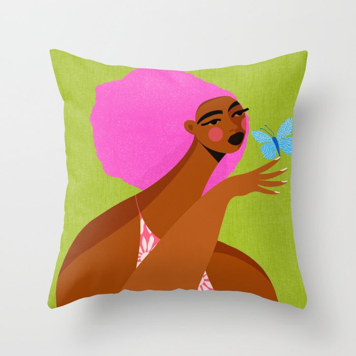 Butterfly Chats Throw Pillow Gallery Image 1