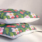 Cherry Pattern on Dark Teal Pillow Sham Gallery Image 3