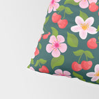 Cherry Pattern on Dark Teal Pillow Sham Gallery Image 4