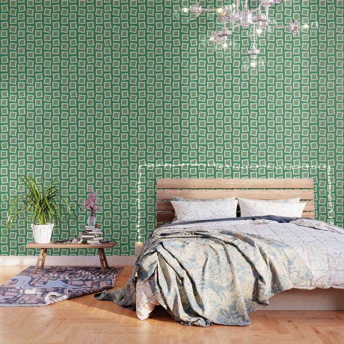 Vintage flower postage stamp pattern Wallpaper Gallery Image 1