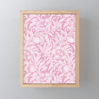 Vintage Botanical Pattern in Pretty Pink Mini Art Print Gallery Image 1