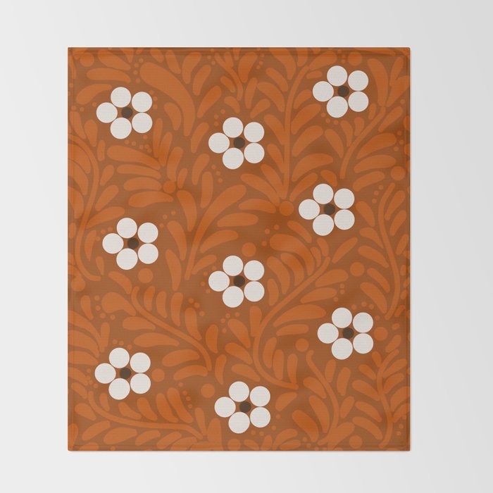 Mexican Olla Clay Orange Pottery  Mexican Modern Design Throw Blanket Gallery Image 2