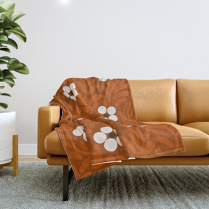 Mexican Olla Clay Orange Pottery  Mexican Modern Design Throw Blanket Gallery Image 1