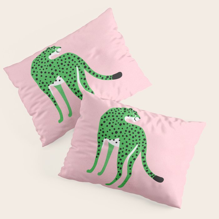 The Stare 2: Tropical Green Cheetah Edition Pillow Sham Gallery Image 3