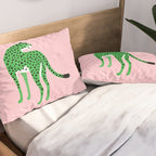 The Stare 2: Tropical Green Cheetah Edition Pillow Sham Gallery Image 2