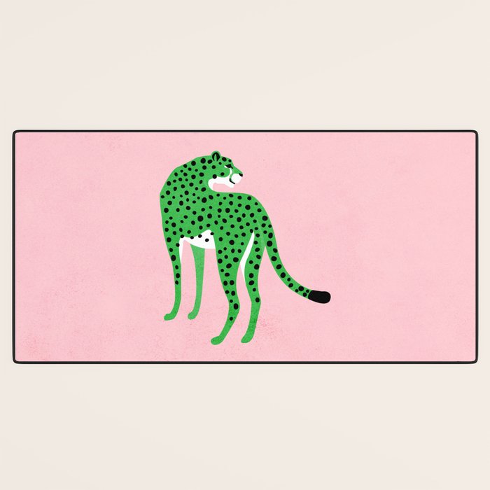 The Stare 2: Tropical Green Cheetah Edition Desk Mat Gallery Image 3