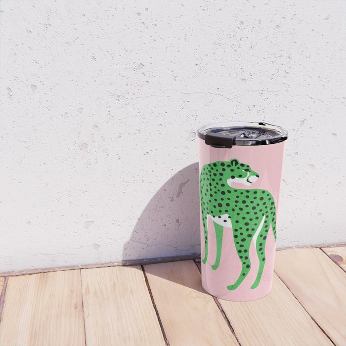 The Stare 2: Tropical Green Cheetah Edition Travel Mug Gallery Image 4