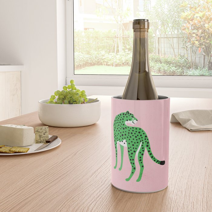 The Stare 2: Tropical Green Cheetah Edition Wine Chiller Gallery Image 4