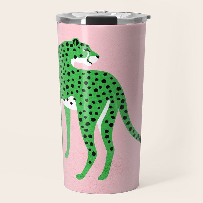 The Stare 2: Tropical Green Cheetah Edition Travel Mug Gallery Image 1