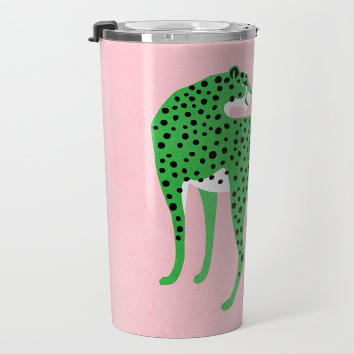 The Stare 2: Tropical Green Cheetah Edition Travel Mug Gallery Image 3