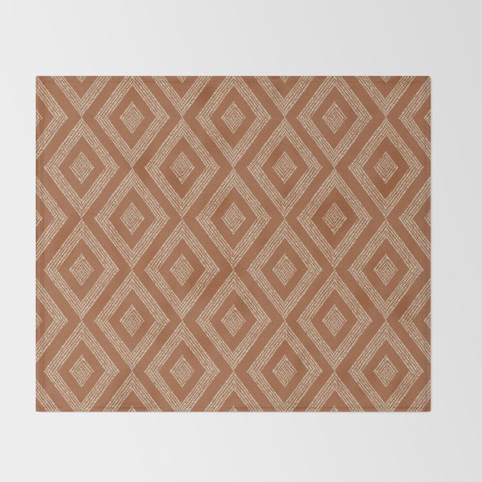Hand-drawn Rhombus Pattern #2 Throw Blanket Gallery Image 2