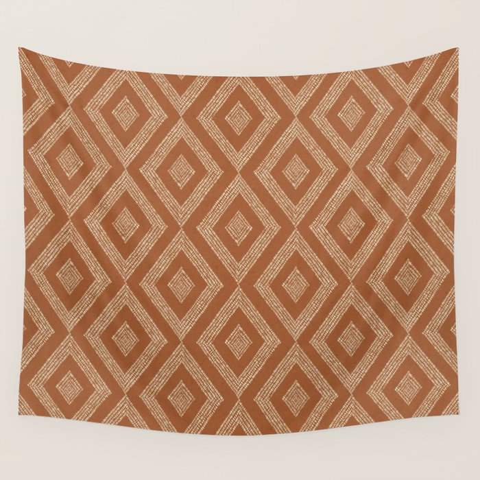 Hand-drawn Rhombus Pattern #2 Wall Tapestry Gallery Image 4