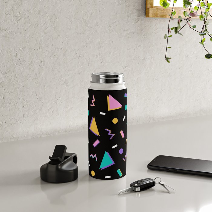 Memphis pattern 104 - 80s / 90s Retro Water Bottle Gallery Image 4