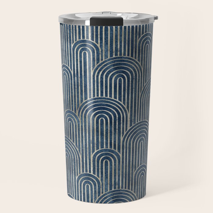 Art Deco Striped Arches Travel Mug Gallery Image 1