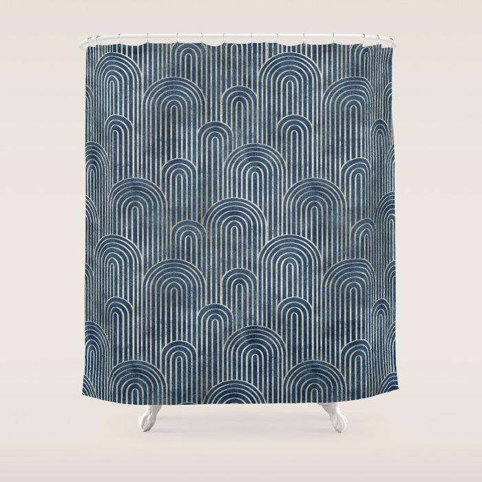Art Deco Striped Arches Shower Curtain Gallery Image 1