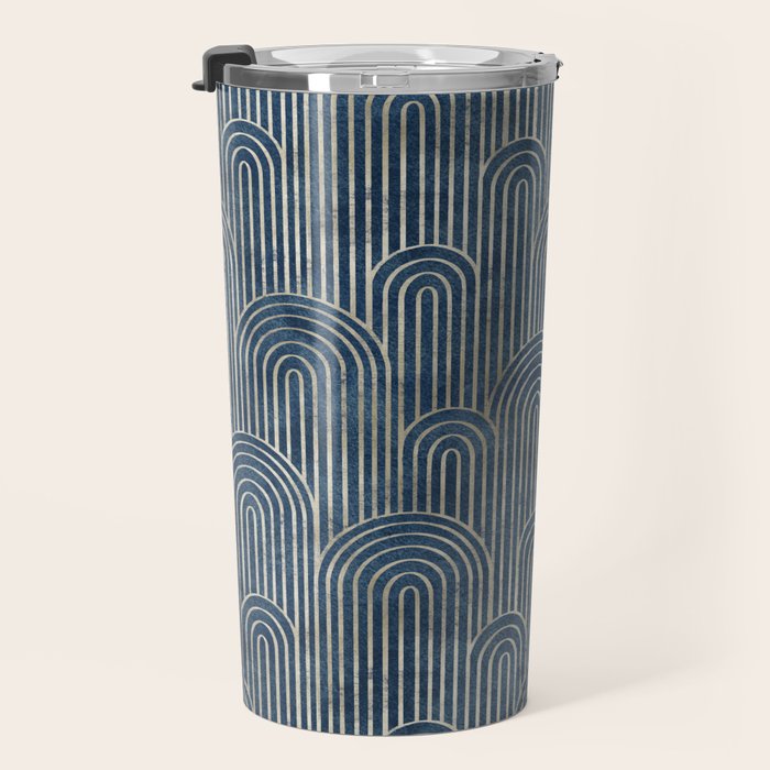 Art Deco Striped Arches Travel Mug Gallery Image 3