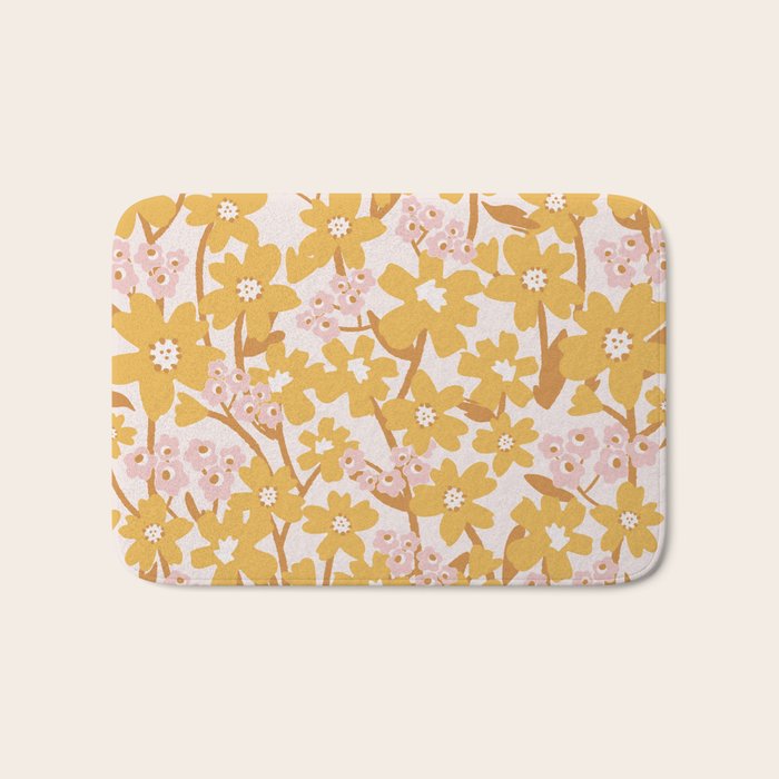 Wildflowers in Turmeric Bath Mat Gallery Image 1