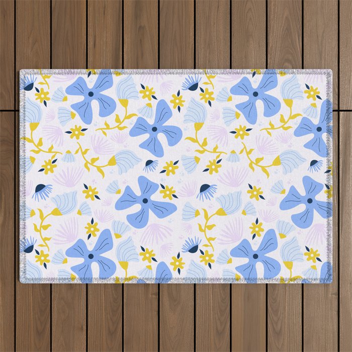 Violet flowerbed Outdoor Rug Gallery Image 1