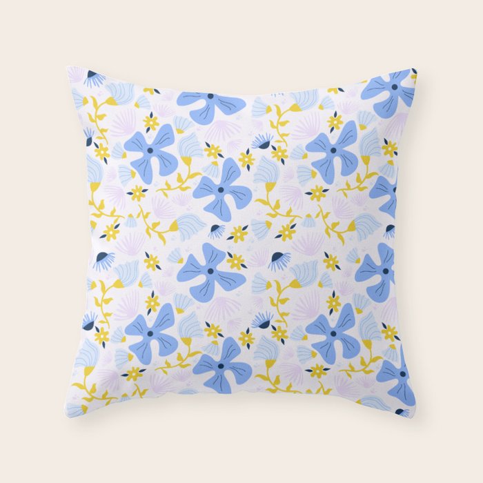 Violet flowerbed Throw Pillow Gallery Image 6