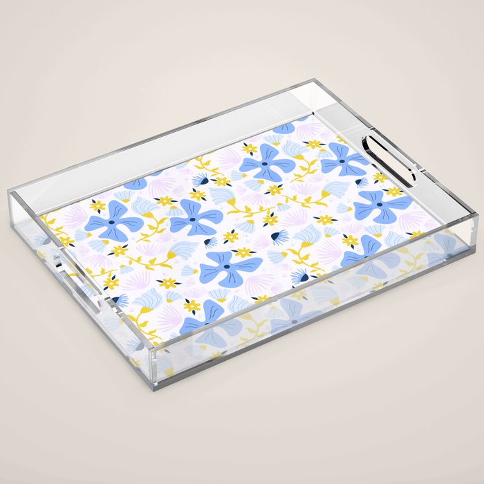 Violet flowerbed Acrylic Tray Gallery Image 1