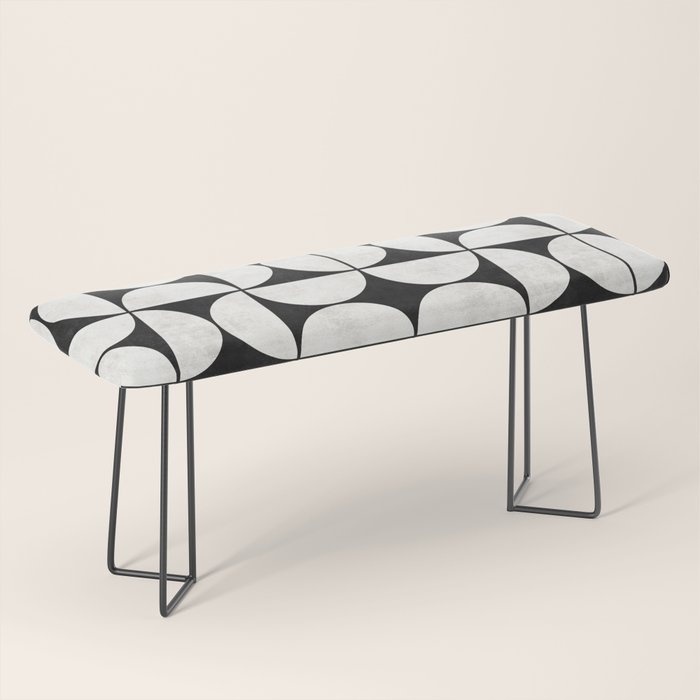 Mid-Century Modern Pattern No.2 - Black and White Bench Gallery Image 1