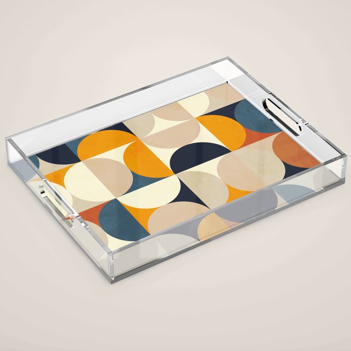 mid century abstract shapes fall winter 1 Acrylic Tray Gallery Image 1