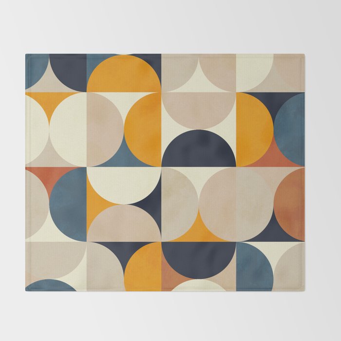 mid century abstract shapes fall winter 1 Throw Blanket Gallery Image 2