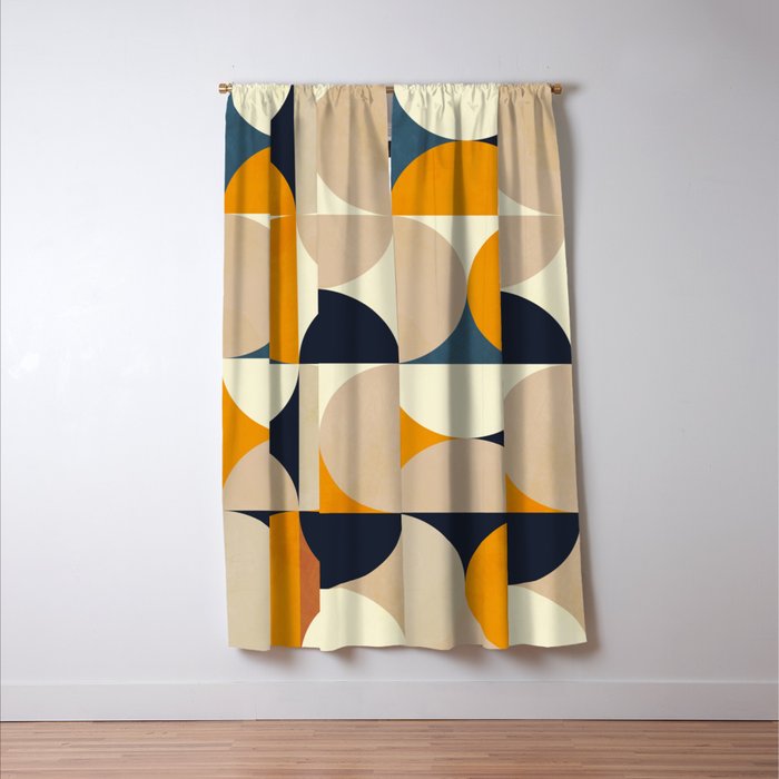 mid century abstract shapes fall winter 1 Window Curtain Gallery Image 3