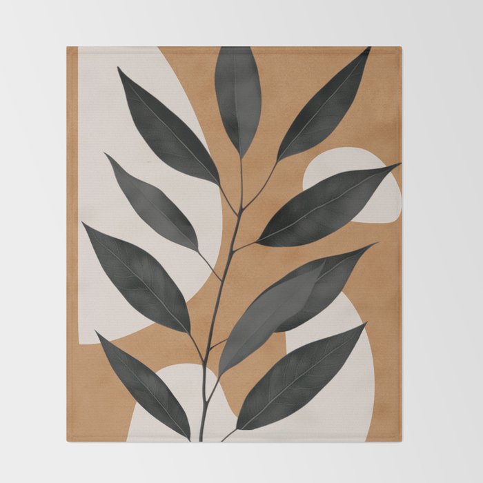 Minimalist Abstract Art Branch 4 Throw Blanket Gallery Image 2