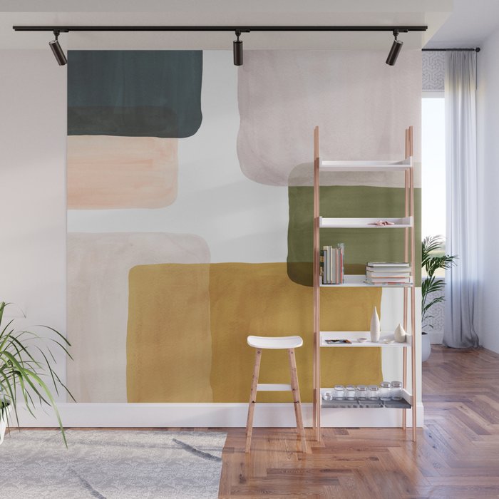 Multicolor abstract shapes Wall Mural Gallery Image 1