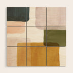 Multicolor abstract shapes Wood Wall Art Gallery Image 1