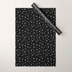 Flying Dandelions Black White Wrapping Paper Gallery Image 1
