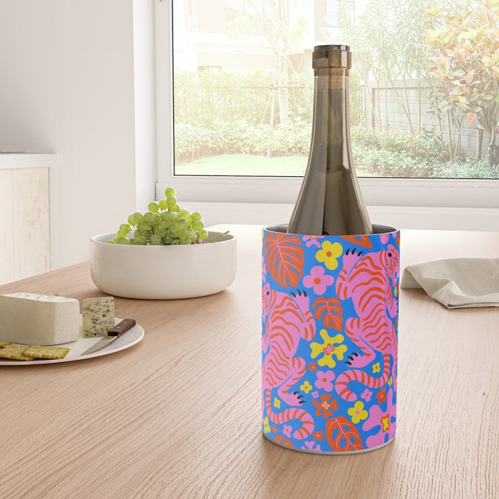 Pink Tigers and Flowers Wine Chiller Gallery Image 4