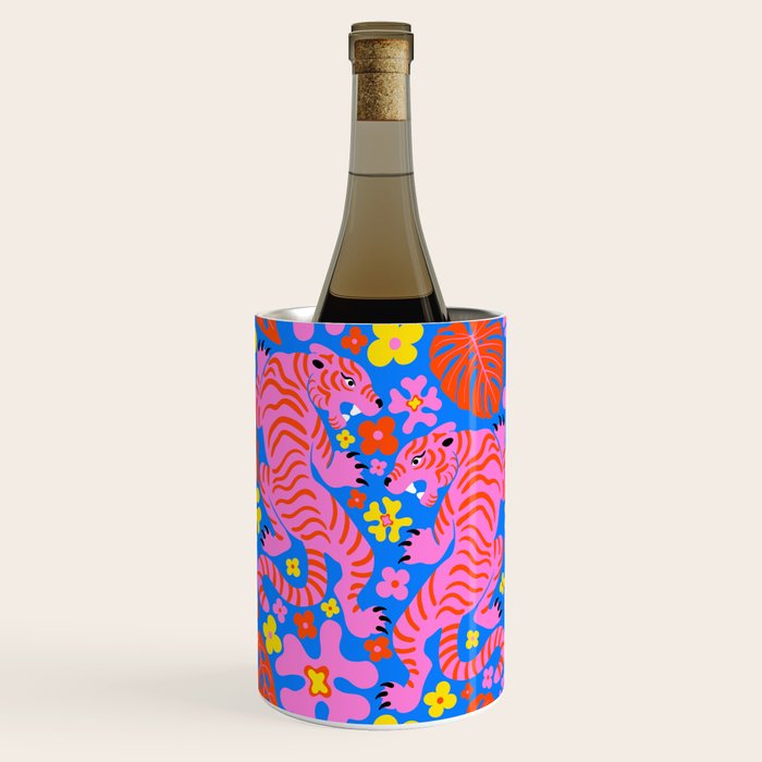 Pink Tigers and Flowers Wine Chiller Gallery Image 3